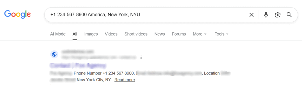 Look Up the Number on Search Engines (Free)