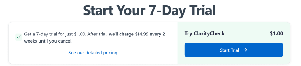 ClarityCheck pricing